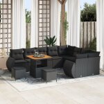 Ensemble de canapés de jardin 12 pièces avec coussins noir rotin synthetique acacia, ensemble de salle ... Ensemble de canapés de jardin 12 pièces avec coussins noir rotin synthetique acacia, ensemble de salle ...