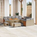 Ensemble de canapé de jardin 13 pièces avec coussins beige rotin synthétique acacia, canapé de jardin ... Ensemble de canapé de jardin 13 pièces avec coussins beige rotin synthétique acacia, canapé de jardin ...