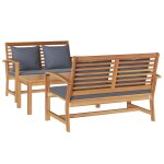 Ensemble de canap� de jardin 3 pcs marron bois de teck massif