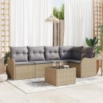 Ensemble de canap de jardin de 6 pices avec coussins en rotin synthtique noir, canap de jardin de ...