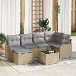 Ensemble de canapé de jardin 7 pièces avec coussins en rotin noir, canapé de jardin 2 places avec coussins ... Ensemble de canapé de jardin 7 pièces avec coussins en rotin noir, canapé de jardin 2 places avec coussins ...