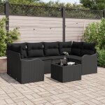 Ensemble de canapé de jardin de 7 pièces avec coussins en rotin synthétique noir, canapé de jardin 2 ... Ensemble de canapé de jardin de 7 pièces avec coussins en rotin synthétique noir, canapé de jardin 2 ...