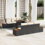 Ensemble de canaps de jardin 7 pices vidaxl avec coussins noir rotin synthtique, canap de jardin ...