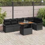 Ensemble de canapé de jardin 7 pièces vidaxl avec coussins en rotin synthétique noir, canapé de jardin ... Ensemble de canapé de jardin 7 pièces vidaxl avec coussins en rotin synthétique noir, canapé de jardin ...