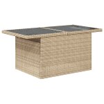 Ensemble de canap� de jardin 8 pi�ces avec coussins beige poly rattan, canap� de jardin 2 places avec ...