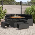 Ensemble de canapés de jardin 8 pièces avec coussins rotin poly noir acacia, canapé de jardin 2 places ... Ensemble de canapés de jardin 8 pièces avec coussins rotin poly noir acacia, canapé de jardin 2 places ...