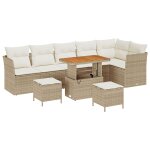 Ensemble de canapé de jardin 9 pièces avec coussins beige en rotin synthétique acacia, ensemble de salle ... Ensemble de canapé de jardin 9 pièces avec coussins beige en rotin synthétique acacia, ensemble de salle ...