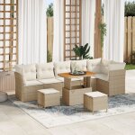 Ensemble de canapés de jardin 9 pièces avec coussins beige rotin synthétique, ensemble de salle a manger ... Ensemble de canapés de jardin 9 pièces avec coussins beige rotin synthétique, ensemble de salle a manger ...