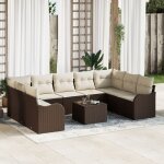 Ensemble de canap�s de jardin 9 pi�ces avec coussins gris rotin synth�tique, canap� de jardin 2 places ...