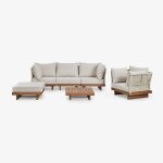 Ensemble de canapé de jardin modulable dailin 3 pièces avec 2 chaises d'angle, table basse, fauteuil ... Ensemble de canapé de jardin modulable dailin 3 pièces avec 2 chaises d'angle, table basse, fauteuil ...