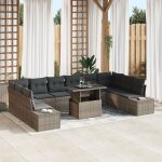 Ensemble de canap�s de jardin vidaxl 11 pi�ces gris rotin