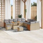 Ensemble de canapé de jardin vidaxl 13 pièces avec coussins beige poly rotin acacia, canapé de jardin ... Ensemble de canapé de jardin vidaxl 13 pièces avec coussins beige poly rotin acacia, canapé de jardin ...