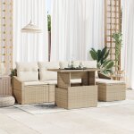 Ensemble de canap�s de jardin vidaxl 6 pi�ces beige et cr�me