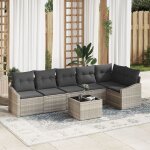 Ensemble de canap� de jardin vidaxl 7 pi�ces beige pe rattan