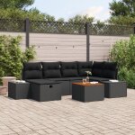 Ensemble de canap�s de jardin vidaxl 7 pi�ces noir poly rattan
