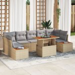 Ensemble de canap� de jardin vidaxl 8 pi�ces beige rattan