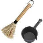 Ensemble de casseroles en fonte et de brosses pour barbecue, ensemble de badigeonnage pour griller, accessoire ... Ensemble de casseroles en fonte et de brosses pour barbecue, ensemble de badigeonnage pour griller, accessoire ...