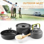 Ensemble de casseroles, thire, bol combin, cuillre, ustensiles de cuisine de camping, extrieur, ...