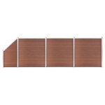 Ensemble de clture wpc 3 carr + 1 inclin 619 x 186 cm marron
