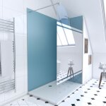 Ensemble complet douche � l'italiennne avec receveur 120x90 + paroi miroir + panneaux muraux