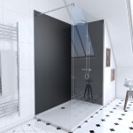 Ensemble complet douche � l'italiennne avec receveur 90x120 + paroi transparant + panneaux muraux