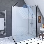 Ensemble complet douche � l'italiennne avec receveur 90x120 + paroi transparent + panneaux muraux