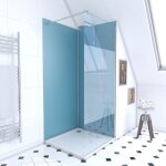 Ensemble complet douche à l'italiennne avec receveur 90x90 + paroi depolie + panneaux muraux Ensemble complet douche à l'italiennne avec receveur 90x90 + paroi depolie + panneaux muraux