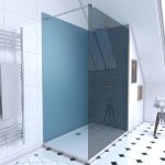 Ensemble complet douche à l'italiennne avec receveur 90x90 + paroi fumée + panneaux muraux ardoise Ensemble complet douche à l'italiennne avec receveur 90x90 + paroi fumée + panneaux muraux ardoise