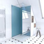 Ensemble complet douche à l'italiennne avec receveur 90x90 + paroi miroir + panneaux muraux Ensemble complet douche à l'italiennne avec receveur 90x90 + paroi miroir + panneaux muraux