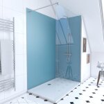 Ensemble complet douche à l'italiennne avec receveur 90x90 + paroi transparant + panneaux muraux Ensemble complet douche à l'italiennne avec receveur 90x90 + paroi transparant + panneaux muraux