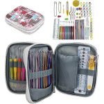 Ensemble de crochets, 85 pieces, aiguilles a tricoter ergonomiques, accessoires de crochet complets et ...