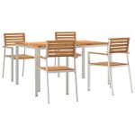 Ensemble de dîner de jardin 5 pièces vidaxl en bois massif de teck, table de dîner extérieure vidaxl ... Ensemble de dîner de jardin 5 pièces vidaxl en bois massif de teck, table de dîner extérieure vidaxl ...