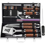 Ensemble de gril en acier inoxydable trs epais pour hommes, kit d'accessoires de grillage 26 pices, ...