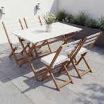 Ensemble hwc - p72, salon de jardin, ensemble de salle a manger comprenant 4 chaises et une table, en ...