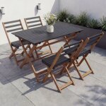 Ensemble hwc - p72, salon de jardin, ensemble de salle a manger comprenant 4 chaises et une table, en ...