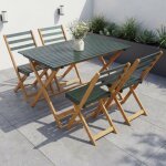 Ensemble hwc - p72, salon de jardin, ensemble de salle a manger comprenant 4 chaises et une table, en ...