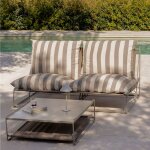 Ensemble de jardin avec canap� modulaire 2 pi�ces et table d'appoint convertible amaro tapioca beige ...