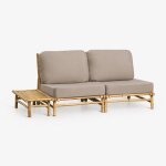 Ensemble de jardin avec canap� modulaire 2 pi�ces et table d'appoint lat�rale rectangulaire 75x40 cm ...