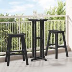 Ensemble de jardin vidaxl 3 pi�ces en hdpe noir, table de bar vidaxl noire 55x55x107 cm en hdpe, tabourets ...
