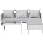 Ensemble de mobilier de terrasse en rotin d'ext�rieur, comprenant un ensemble canap� - chaise longue, ...