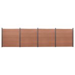 Ensemble de panneaux de clture marron 699x186 cm wpc