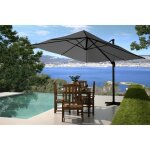 Ensemble parasol gris 3x3m et 4 dalles a lester