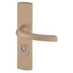 Ensemble poigne de porte blinde bquille sur plaque standard emust bricard entraxe 195mm bross bronze ...