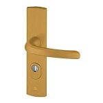 Ensemble poign�e de porte blind�e sur plaque standard emust bricard entraxe 195mm bross� or