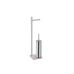 Ensemble porte - brosse et rouleau en acier avec base en resine peter