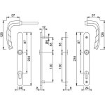 Ensemble de porte plaque �troite atlanta hoppe - saill. super r�duite - asp. inox f9 - cl� i - 1530 / ...