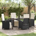 Ensemble repas jardin vidaxl 5 pièces avec coussins noir poly rotin, table jardin vidaxl noir 160x80x73 ... Ensemble repas jardin vidaxl 5 pièces avec coussins noir poly rotin, table jardin vidaxl noir 160x80x73 ...