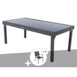 Ensemble repas table extensible rectangulaire en verre piazza + 12 fauteuils piazza - hesperide Ensemble repas table extensible rectangulaire en verre piazza + 12 fauteuils piazza - hesperide