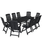 Ensemble de salle a manger de jardin 11pcs plastique anthracite vidaxl vidaxl