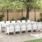 Ensemble de salle a manger de jardin 13 pi�ces blanc poly rotin, table de jardin vidaxl blanche 200x100x73 ...